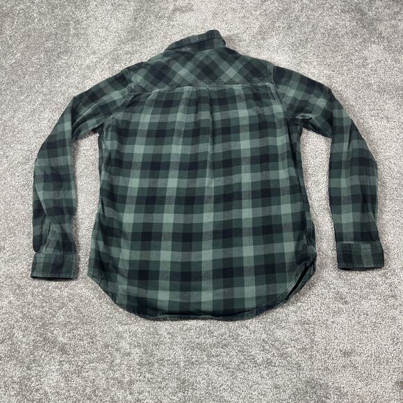 Carhartt Flannel Shirt Womens Small Gingham Plaid Button Up Outdoors Fall Green - Picture 5 of 10